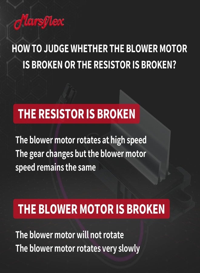 Marsflex مقاومة محرك مروحة Marsflex 4P1516 موديلات 2003-2006 لسيارات شيفروليه تاهو، سيلفرادو، تريل بليزر، وجي إم سي يوكون، وإنفوي، وكاديلاك إسكاليد. مقاومة مروحة 15-80567 لنظام التحكم في مكيف الهواء. - Image 4